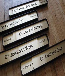 Name boards for cabins and meeting rooms